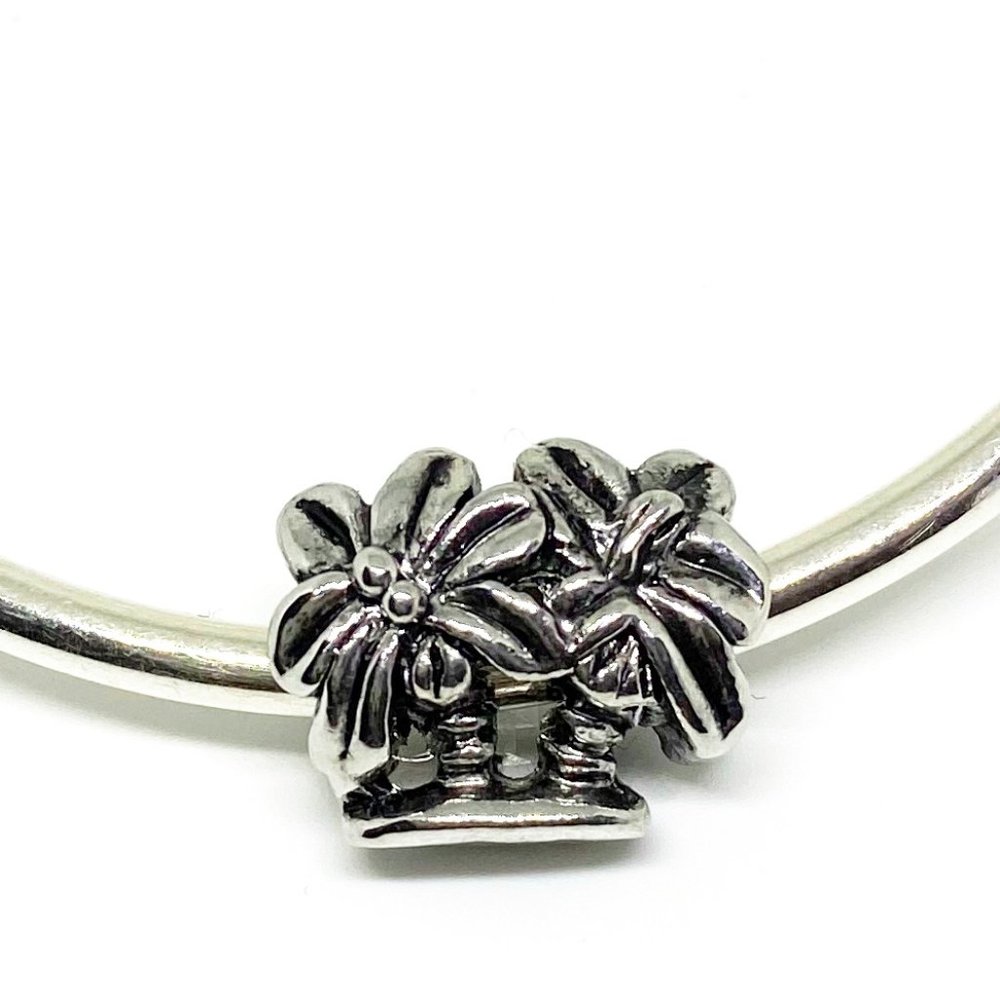 Pugster Double Palm Tree Plate Beach Vacation Bracelet Charm